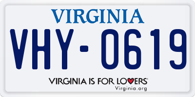 VA license plate VHY0619