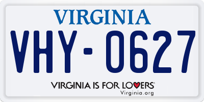 VA license plate VHY0627