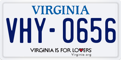 VA license plate VHY0656