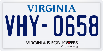 VA license plate VHY0658
