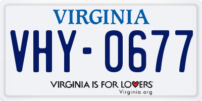 VA license plate VHY0677
