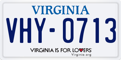 VA license plate VHY0713