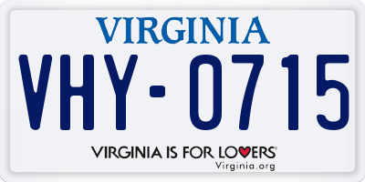 VA license plate VHY0715