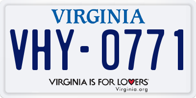 VA license plate VHY0771