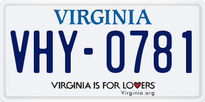 VA license plate VHY0781