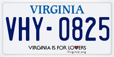VA license plate VHY0825