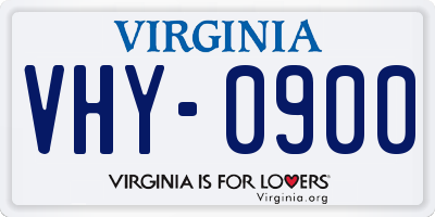 VA license plate VHY0900