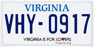 VA license plate VHY0917