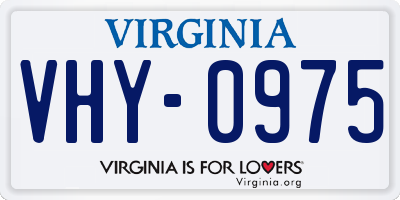 VA license plate VHY0975
