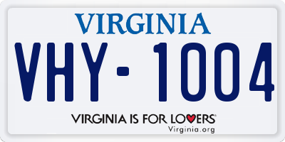 VA license plate VHY1004
