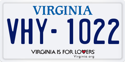 VA license plate VHY1022
