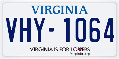 VA license plate VHY1064