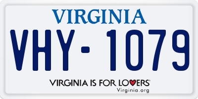 VA license plate VHY1079