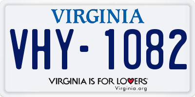 VA license plate VHY1082