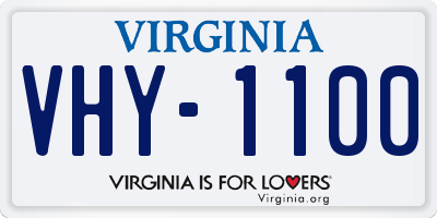 VA license plate VHY1100