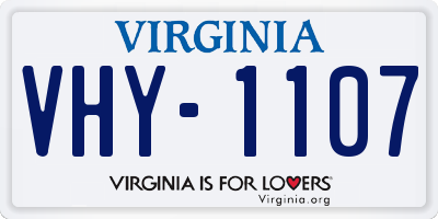 VA license plate VHY1107