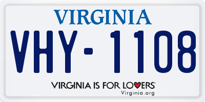VA license plate VHY1108