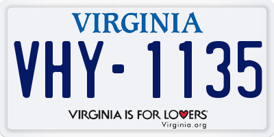 VA license plate VHY1135