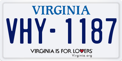 VA license plate VHY1187