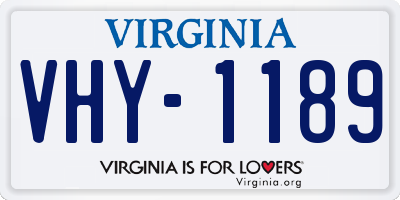 VA license plate VHY1189