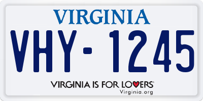 VA license plate VHY1245