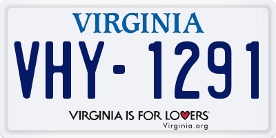 VA license plate VHY1291