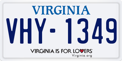 VA license plate VHY1349