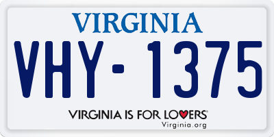 VA license plate VHY1375