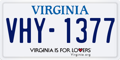 VA license plate VHY1377