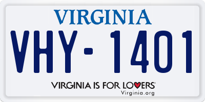 VA license plate VHY1401