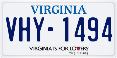 VA license plate VHY1494