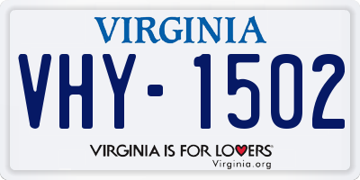VA license plate VHY1502