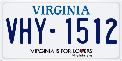 VA license plate VHY1512