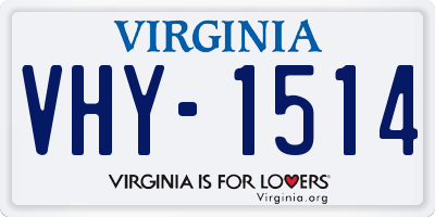VA license plate VHY1514