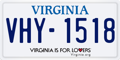 VA license plate VHY1518