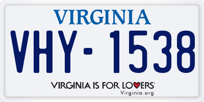 VA license plate VHY1538