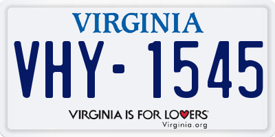 VA license plate VHY1545