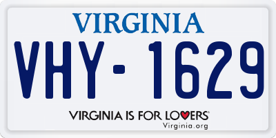 VA license plate VHY1629