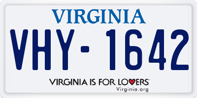 VA license plate VHY1642