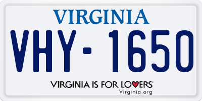 VA license plate VHY1650