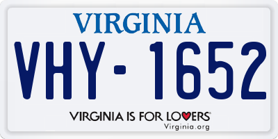 VA license plate VHY1652