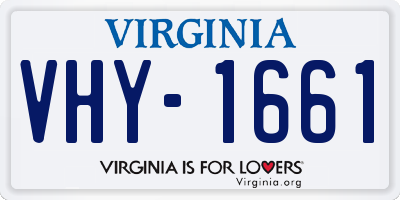 VA license plate VHY1661