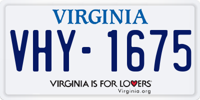 VA license plate VHY1675