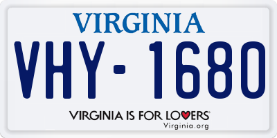 VA license plate VHY1680