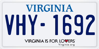 VA license plate VHY1692