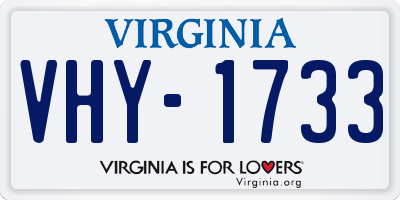 VA license plate VHY1733