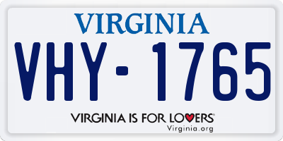 VA license plate VHY1765