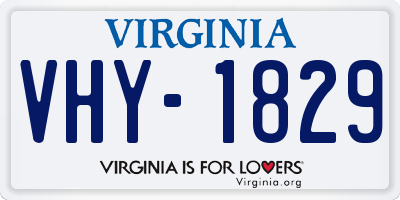 VA license plate VHY1829