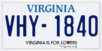 VA license plate VHY1840