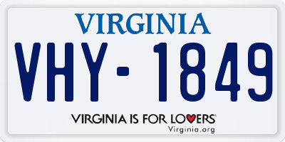 VA license plate VHY1849